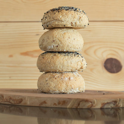 Organic gluten-free sourdough bagels made fresh in a dedicated gluten-free facility